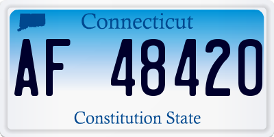 CT license plate AF48420