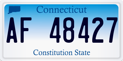 CT license plate AF48427