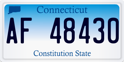 CT license plate AF48430