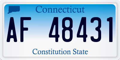 CT license plate AF48431