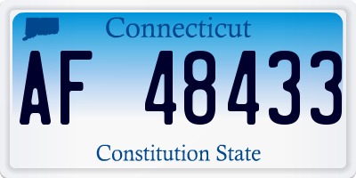 CT license plate AF48433