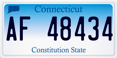CT license plate AF48434