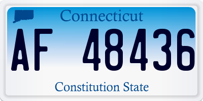CT license plate AF48436