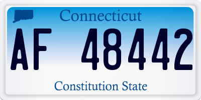 CT license plate AF48442