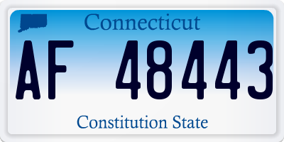 CT license plate AF48443