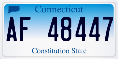 CT license plate AF48447
