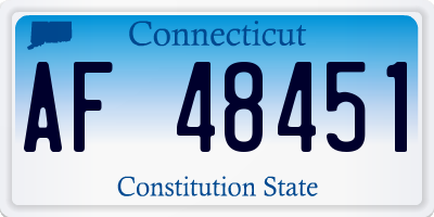 CT license plate AF48451
