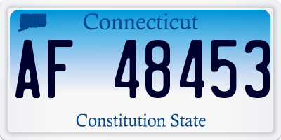 CT license plate AF48453