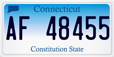 CT license plate AF48455