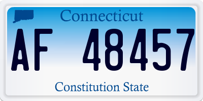 CT license plate AF48457