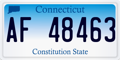 CT license plate AF48463