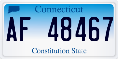 CT license plate AF48467