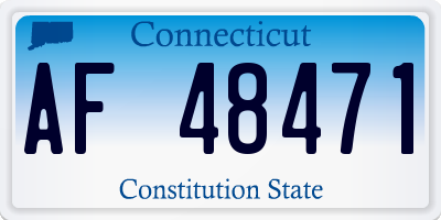 CT license plate AF48471