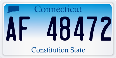CT license plate AF48472