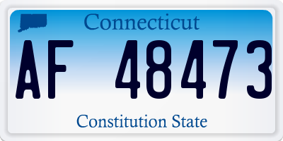 CT license plate AF48473