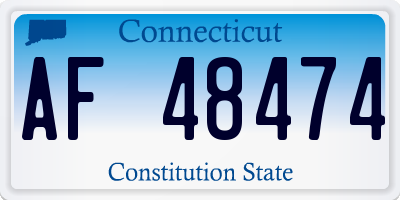 CT license plate AF48474
