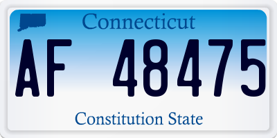 CT license plate AF48475
