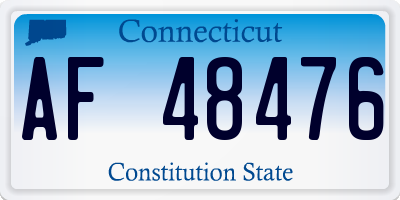CT license plate AF48476