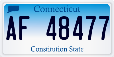 CT license plate AF48477