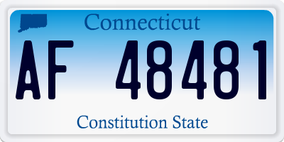 CT license plate AF48481