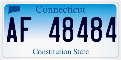 CT license plate AF48484