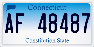 CT license plate AF48487