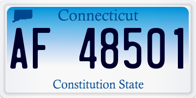 CT license plate AF48501
