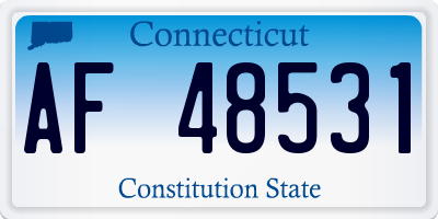 CT license plate AF48531