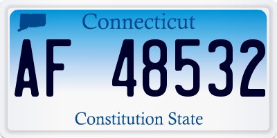 CT license plate AF48532
