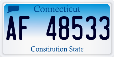 CT license plate AF48533