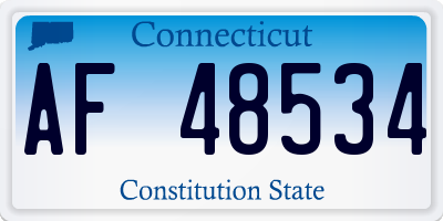 CT license plate AF48534