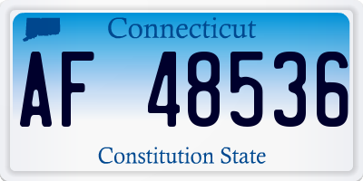 CT license plate AF48536