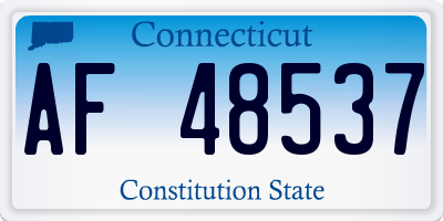 CT license plate AF48537