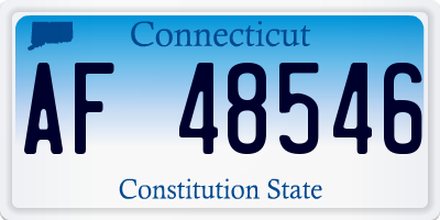 CT license plate AF48546