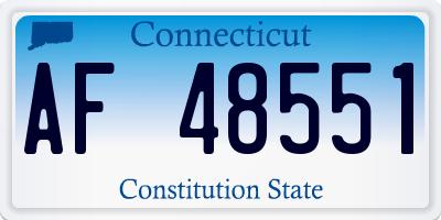 CT license plate AF48551