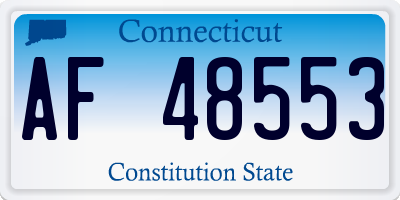 CT license plate AF48553