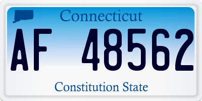 CT license plate AF48562