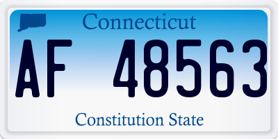 CT license plate AF48563