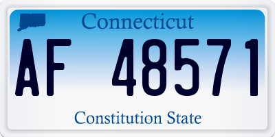 CT license plate AF48571