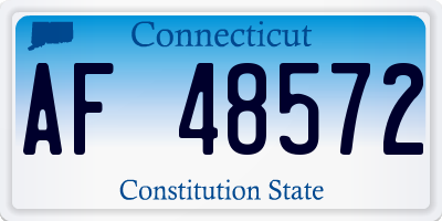 CT license plate AF48572