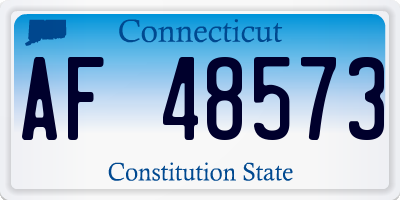 CT license plate AF48573