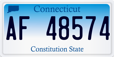 CT license plate AF48574