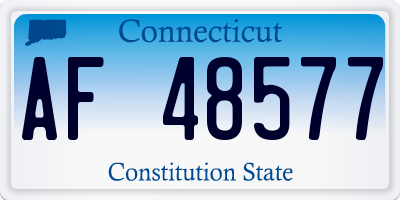 CT license plate AF48577