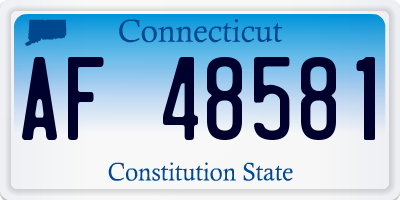 CT license plate AF48581