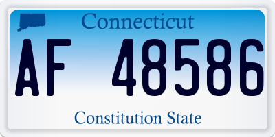 CT license plate AF48586