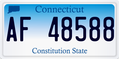 CT license plate AF48588