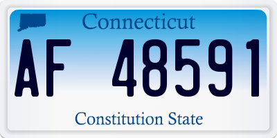 CT license plate AF48591