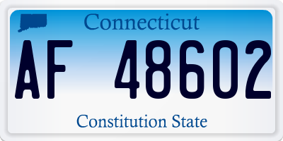 CT license plate AF48602