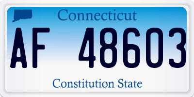 CT license plate AF48603