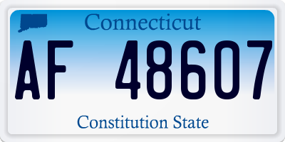 CT license plate AF48607
